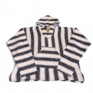 Navy and Cream Striped Cowl Neck Sweater